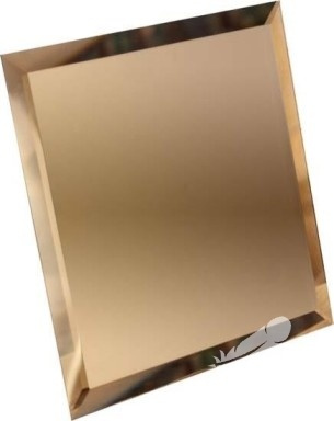 Квадратная зеркальная бронзовая матовая плитка (300х300 мм) с фацетом 10 мм.