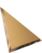 Треугольная зеркальная бронзовая матовая плитка (180х180 мм) с фацетом 10 мм.