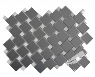 Зеркальная мозаика ГРАФИТ МАТОВЫЙ(70%) + СЕРЕБРО(30) с чипом 25*25 и 12*12