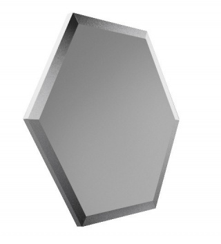 Зеркальная декоративная серебряная плитка "СОТА" (250х216 мм)